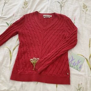 Tommy Hilfiger red knit sweater